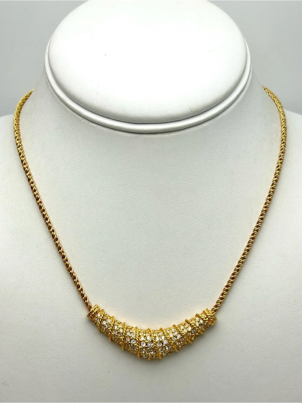 Swarovski Crystal Pave Bar Necklace